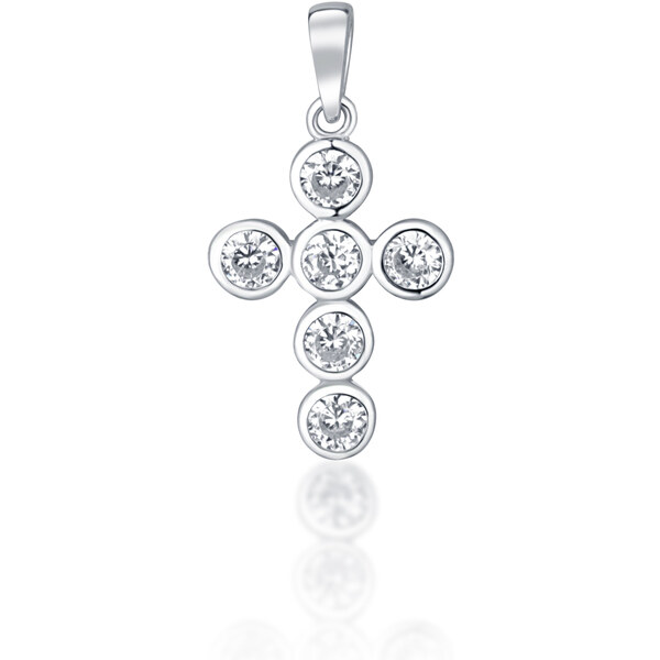 Ligot Strieborný prívesok so zirkónmi kríž 46720371