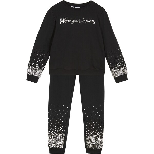 bonprix Mikinová bunda a tepláky (2-dielna sada), farba čierna 45377418