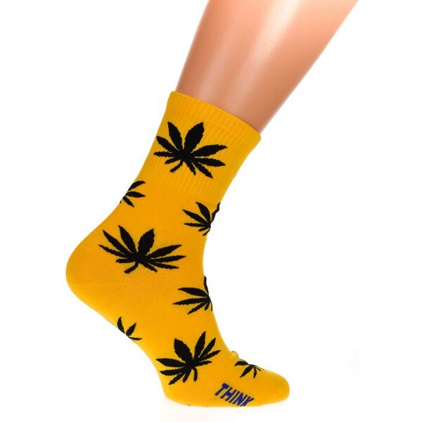 AURA.VIA Pánske žlté ponožky DENY 28784816