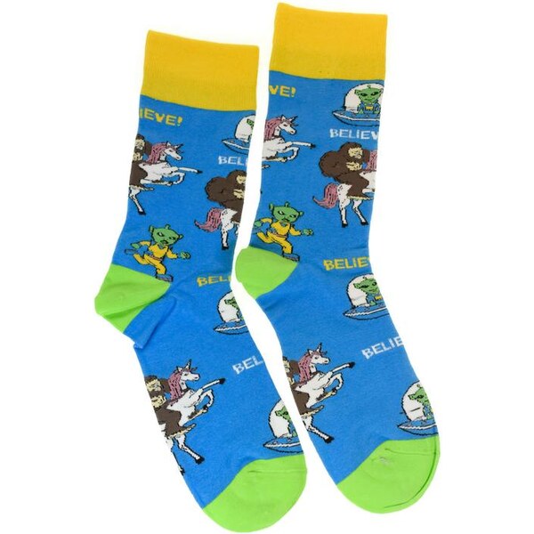 AURA.VIA Pánske žlto-modré ponožky BELIE 28784822