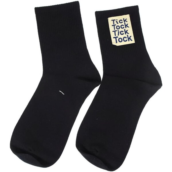AURA.VIA Dámske čierne ponožky TICK/TOCK 28809435