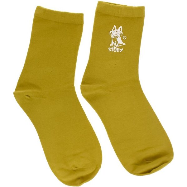 AURA.VIA Dámske khaki ponožky STUDY 28809440