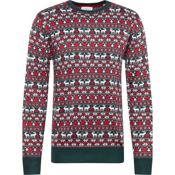 Lindbergh Sveter Christmas tmavozelená / červená / biela 66221942