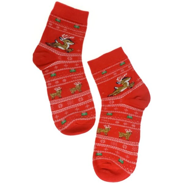 AURA.VIA Dámske červené ponožky SOBÍK 28837319