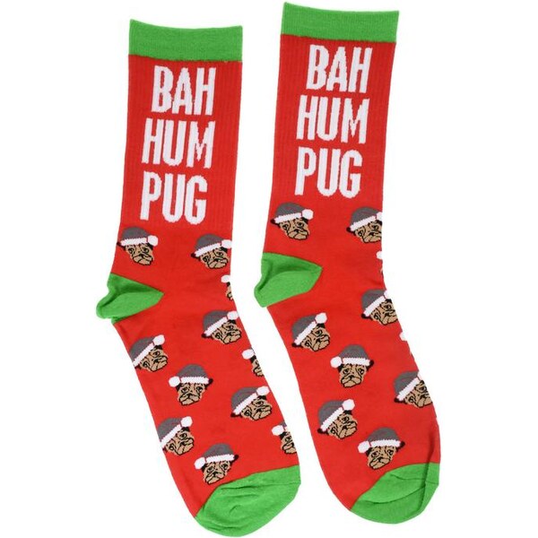 AURA.VIA Pánske červené ponožky SANTA 28837327