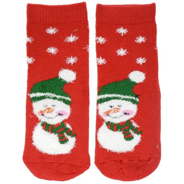 AURA.VIA Detské červené ponožky SNOWMAN 28837348