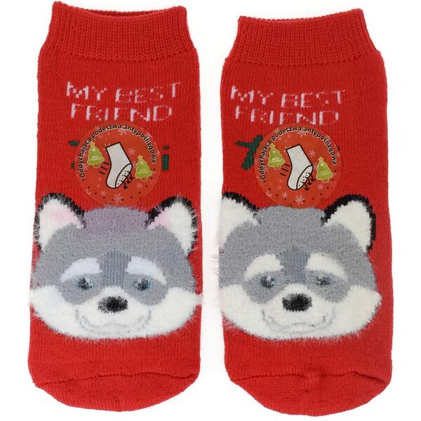 AURA.VIA Detské červené ponožky SANTA 28837344