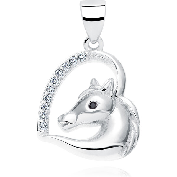 Olivie Strieborný prívesok KÔŇ V SRDCI 5465 29309659