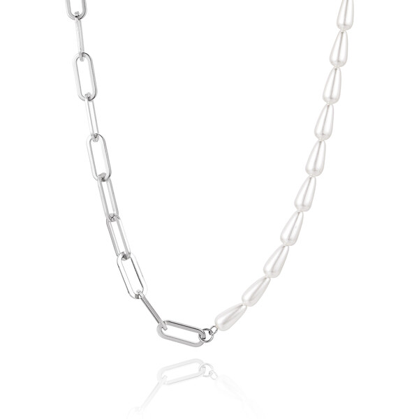 Troli Originálne oceľový náhrdelník s perlami VWSN001S 66580851