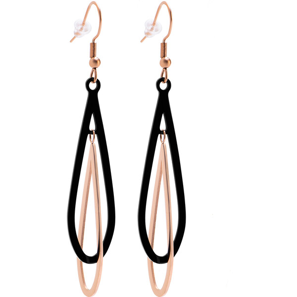 Troli Elegantné bicolor náušnice z ocele VSE009RB-PET 66589499