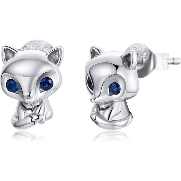 Emporial strieborné kôstkové náušnice Milovaná líška SCE1084 55672290
