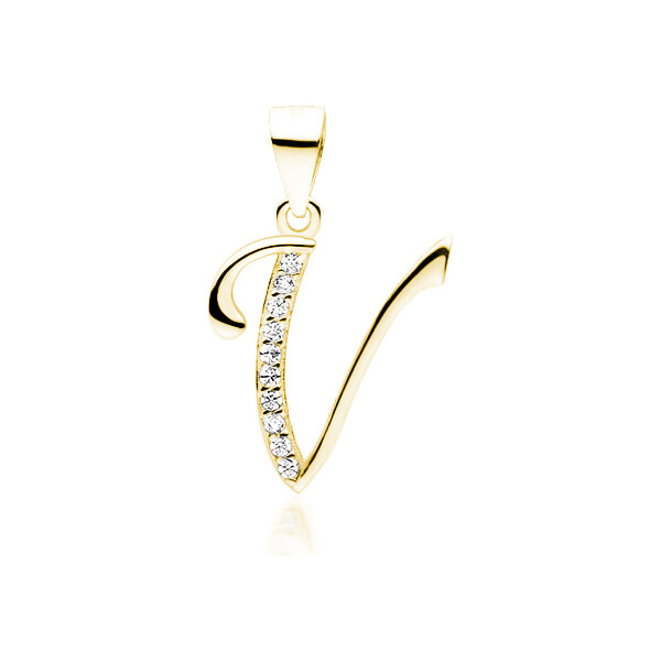 Olivie PÍSMENO V strieborný prívesok GOLD 5476 29309670