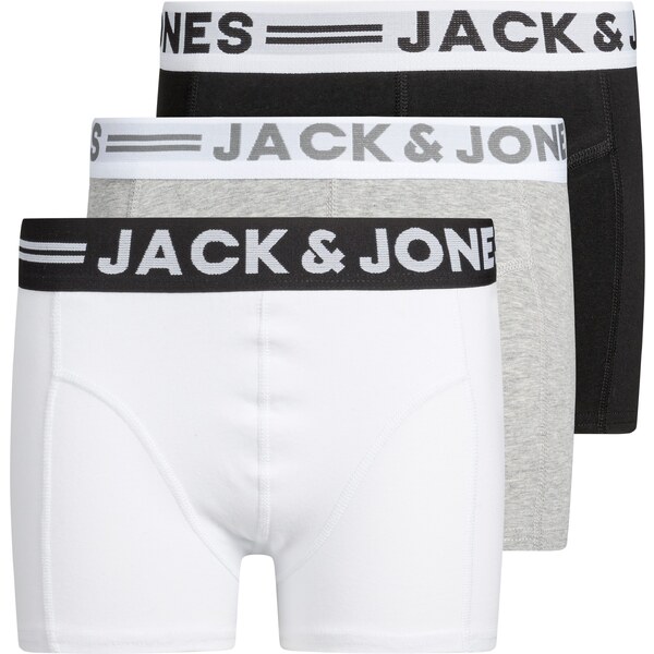 Jack & Jones Junior Nohavičky sivá melírovaná / čierna / biela 20290034