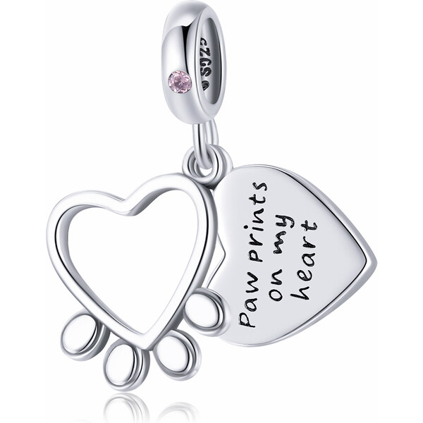Emporial strieborný visiaci prívesok Milovaný odtlačok labky 55550774