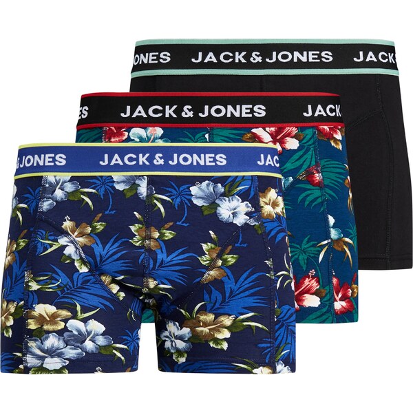JACK & JONES Boxerky tmavomodrá / hnedá / čierna / šedobiela 16530029