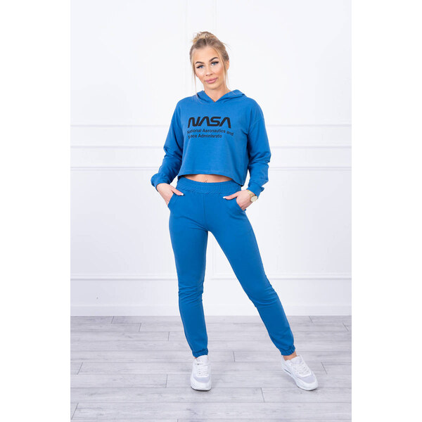 MladaModa Tepláková súprava s nápisom NASA farba džínsová 28994736