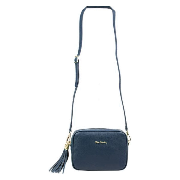Kožená crossbody kabelka Pierre Cardin tmavomodrá L1501 29068775