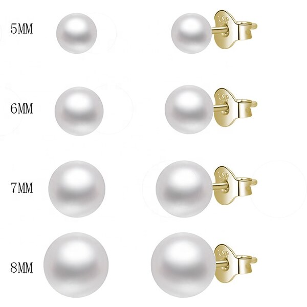 Olivie Náušnice 8mm sladkovodné perly GOLD 5499 29309693