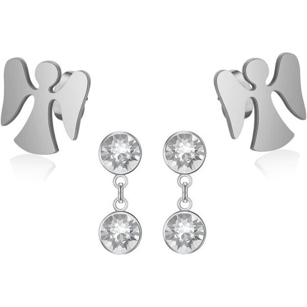 SWAROVSKI Elements Swarovski e. set dvoch párov náušníc s anjelom Send 29169192