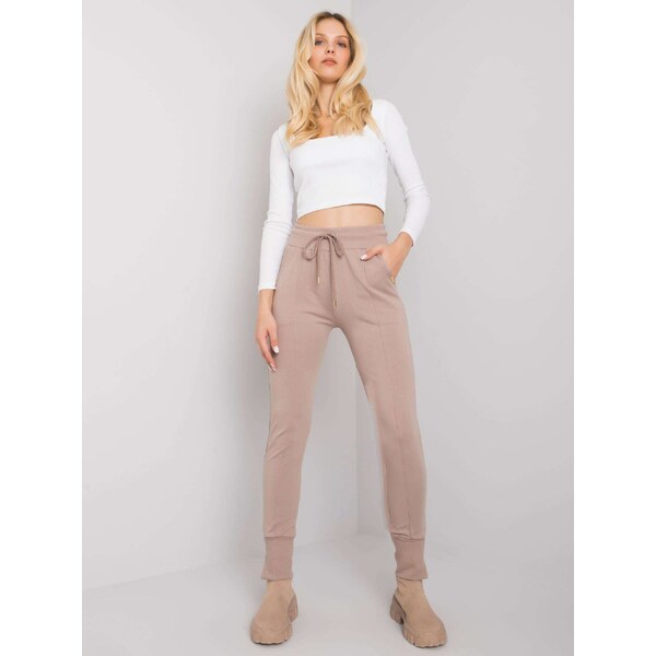 RUE PARIS Sweatpants-RV-DR-7358.06P-dark beige 64665146