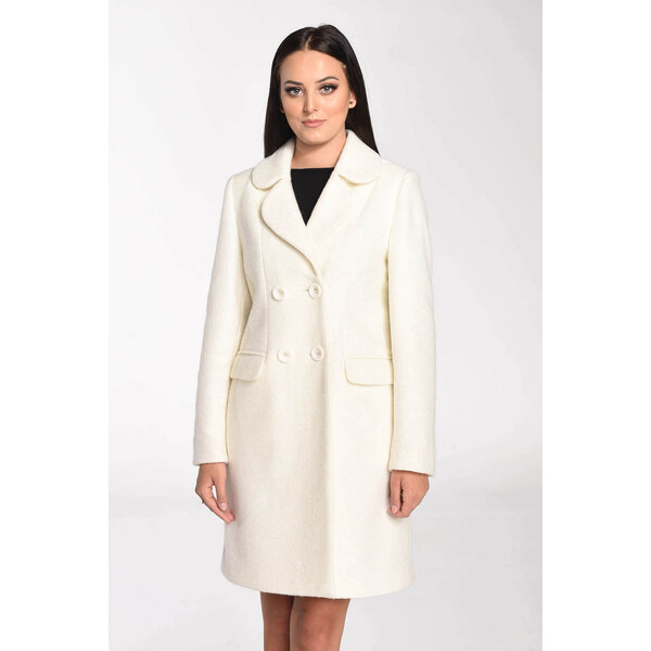 Glara Svetlý dámsky kabát z vlny 30367542
