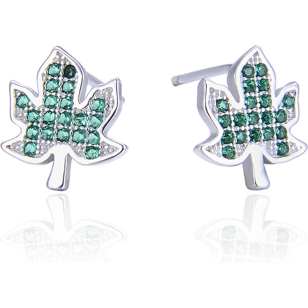 Olivie Strieborné náušnice ZELENÝ LIST 5509 29309703