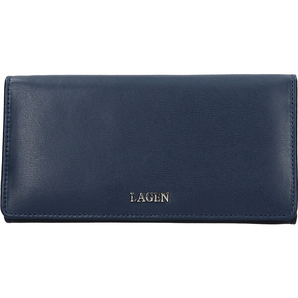DÁMSKA KOŹENÁ PEŇAŽENKA LAGEN 50310 - TMAVO MODRÁ 28213566