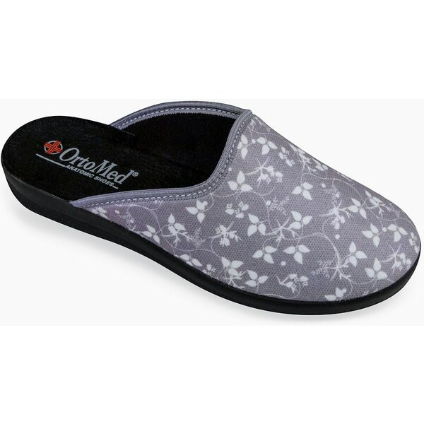 Dámske papuče listy - sivé 30302956