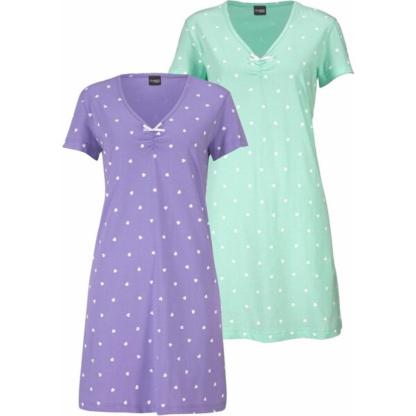 VIVANCE Nočná košieľka mätová / svetlofialová 57902074