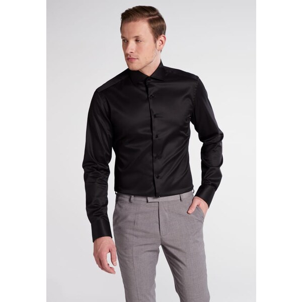1863 BY ETERNA luxusná keprová košeľa čierna Slim Fit super soft Non 46021166