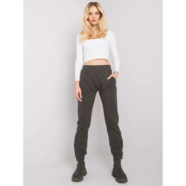 RUE PARIS Sweatpants-RV-DR-7365.17P-dark khaki 64688179