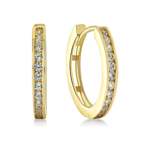 Lillian Vassago Zdobené zlaté kruhové náušnice so zirkónmi LLV06 37067919