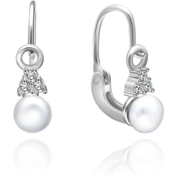 Olivie Strieborné perlové náušničky pre bábätko 5174 24905034