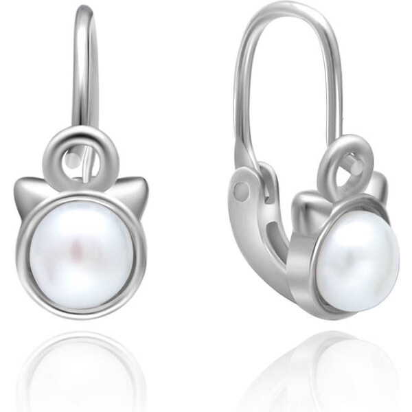 Olivie Strieborné perlové náušničky MAČKA 5181 24905041