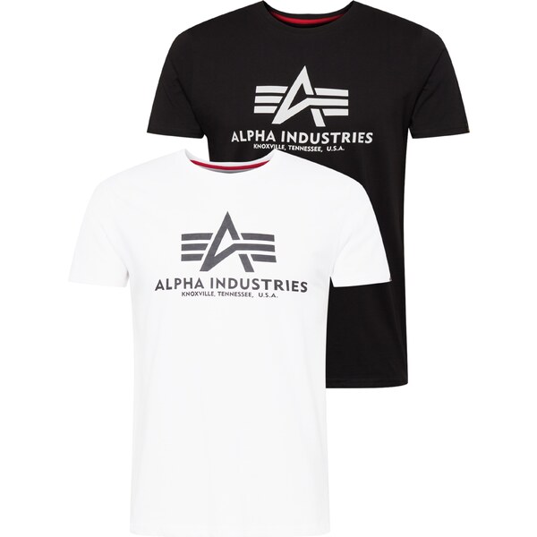 ALPHA INDUSTRIES Tričko tmavosivá / čierna / biela 29429394