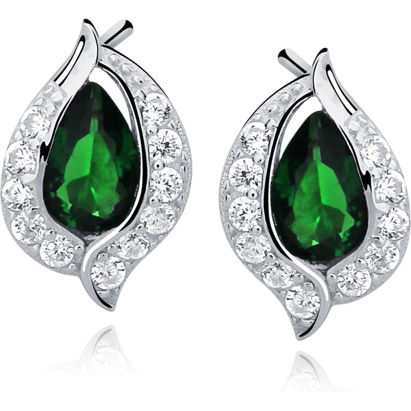 Olivie Strieborné náušnice LUNA SMARAGD 7323 38004566