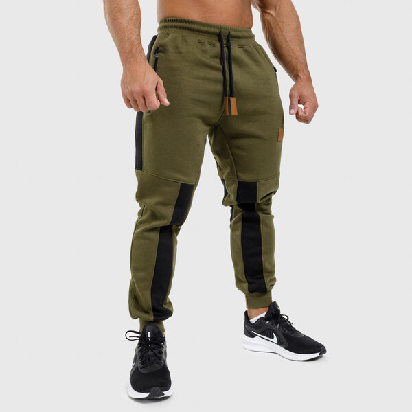 Jogger tepláky Iron Aesthetics ELEMENT, vojenská zelená 29508936