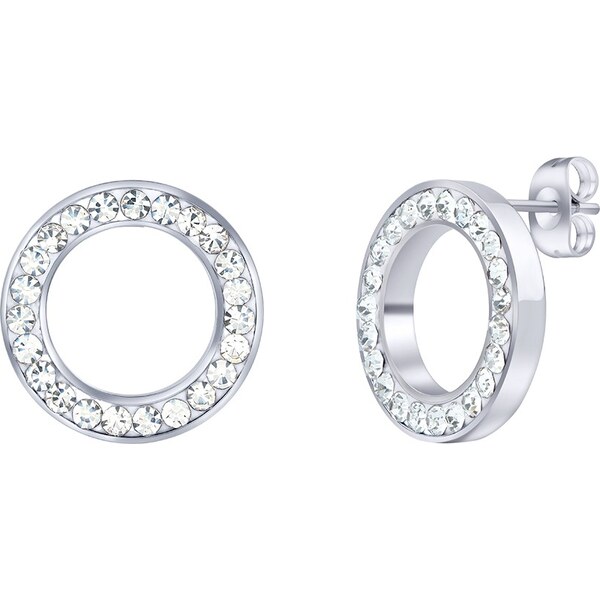 Silvego Nežné oceľové kruhové náušnice so zirkónmi KMM62639 66588280
