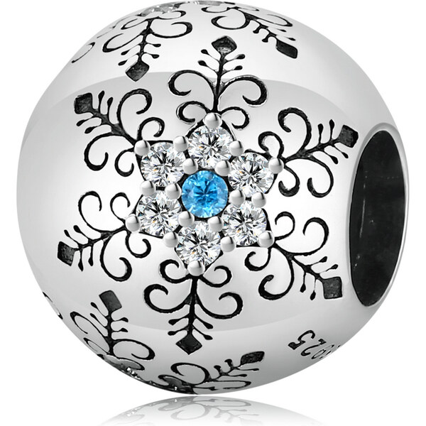 Emporial strieborný prívesok korálek Snehová vločka 55599256