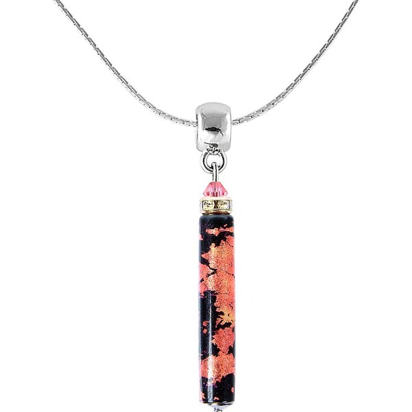 Lampglas Unikátny náhrdelník Desert Rose s 24-karátovým zlatom v perle 66675833