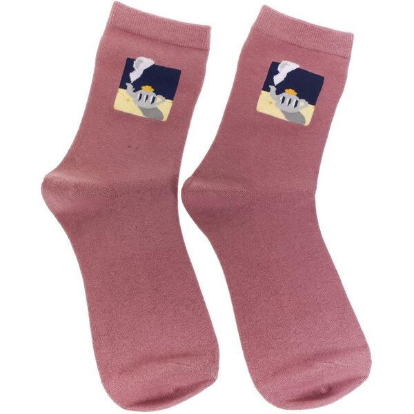 AURA.VIA Dámske tmavoružové ponožky FLOWE 29666802