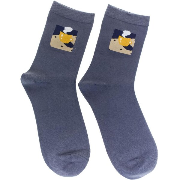 AURA.VIA Dámske modré ponožky FLOWE 29666800