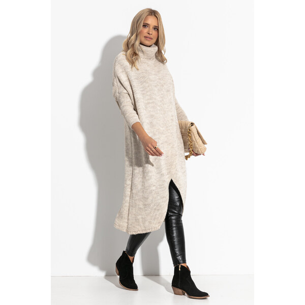 Glara Maxi sveter s prekríženým predným dielom 24086088