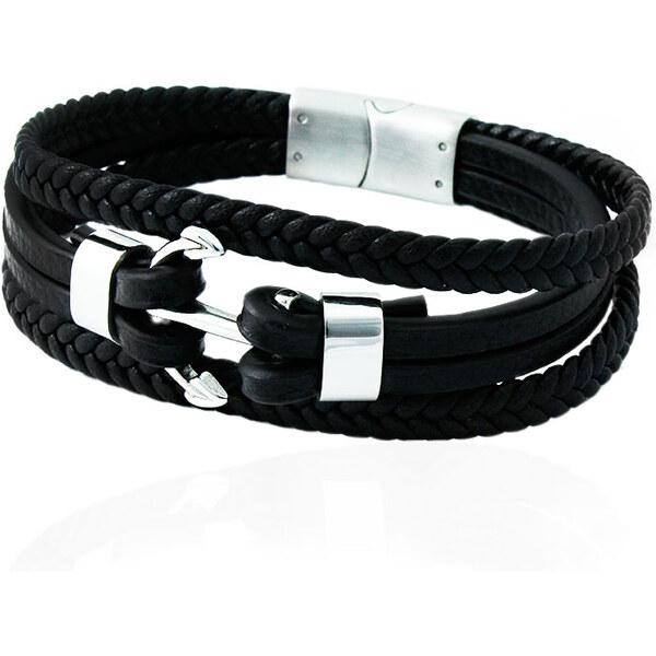 BM Jewellery Pánsky kožený náramok kotva S11151190 31318894