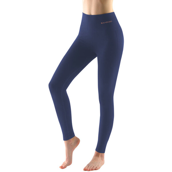 Glara Bezšvíkové čierne dlhé legíny z bambusu 30211276