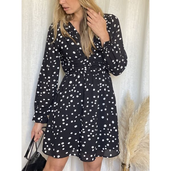 SO ADDICT Čierne šaty s bodkami Giovanni 29754437