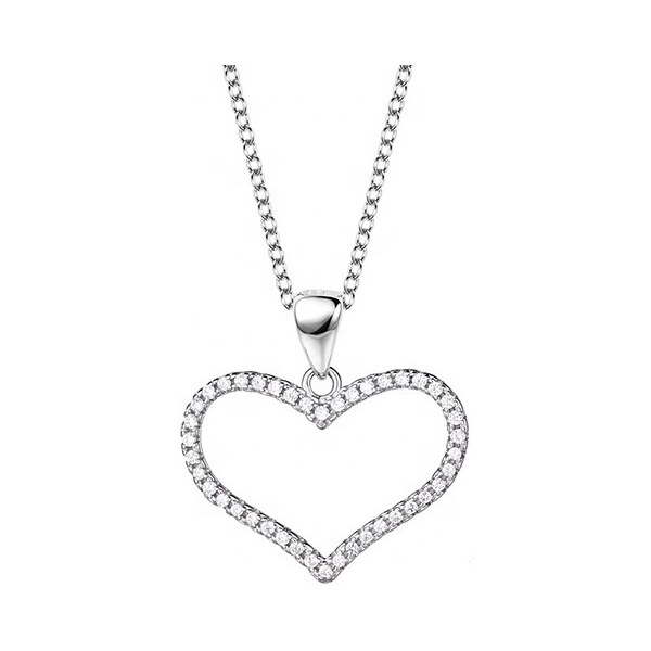 Emporial strieborný rhodiovaný náhrdelník Milované trblietavé srdce 42714040