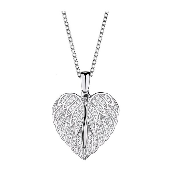 Emporial luxusný strieborný rhodiovaný náhrdelník Otváracie anjelské 63793371