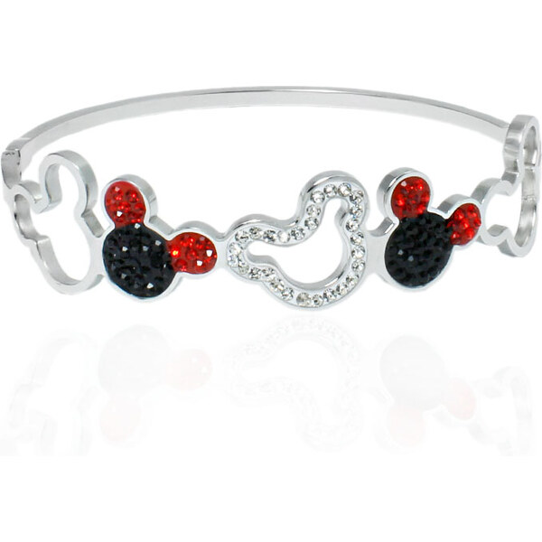 BM Jewellery Pevný oceľový náramok Mickey Mouse so zirkónmi S11177120 31318920