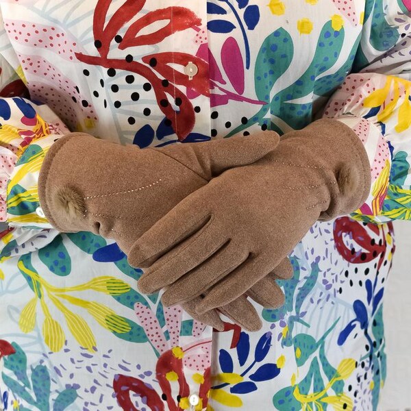 JOHN-C Dámske hnedé rukavice NATAŠA 64446305